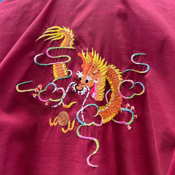 vintage health embroidered dragon poly-cotton robe - Picture 7 of 11